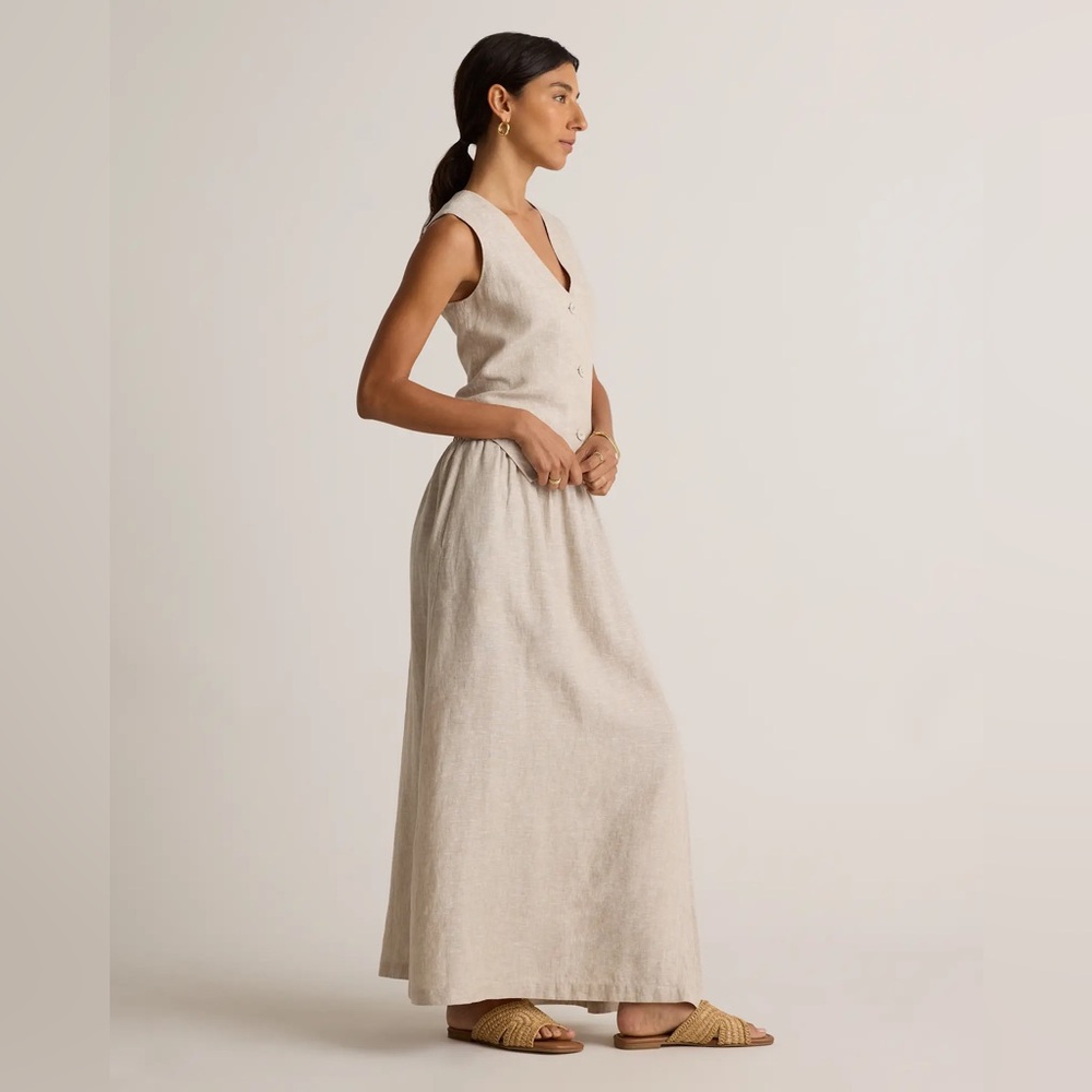 QUINCE NWT 100% european lInen maxi skirt -flax -medium - Picture 8 of 13